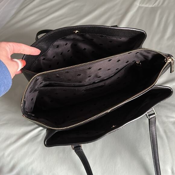 Kate Spade Monet three compartment tote bag - black leather‎ - Picture 3 of 5